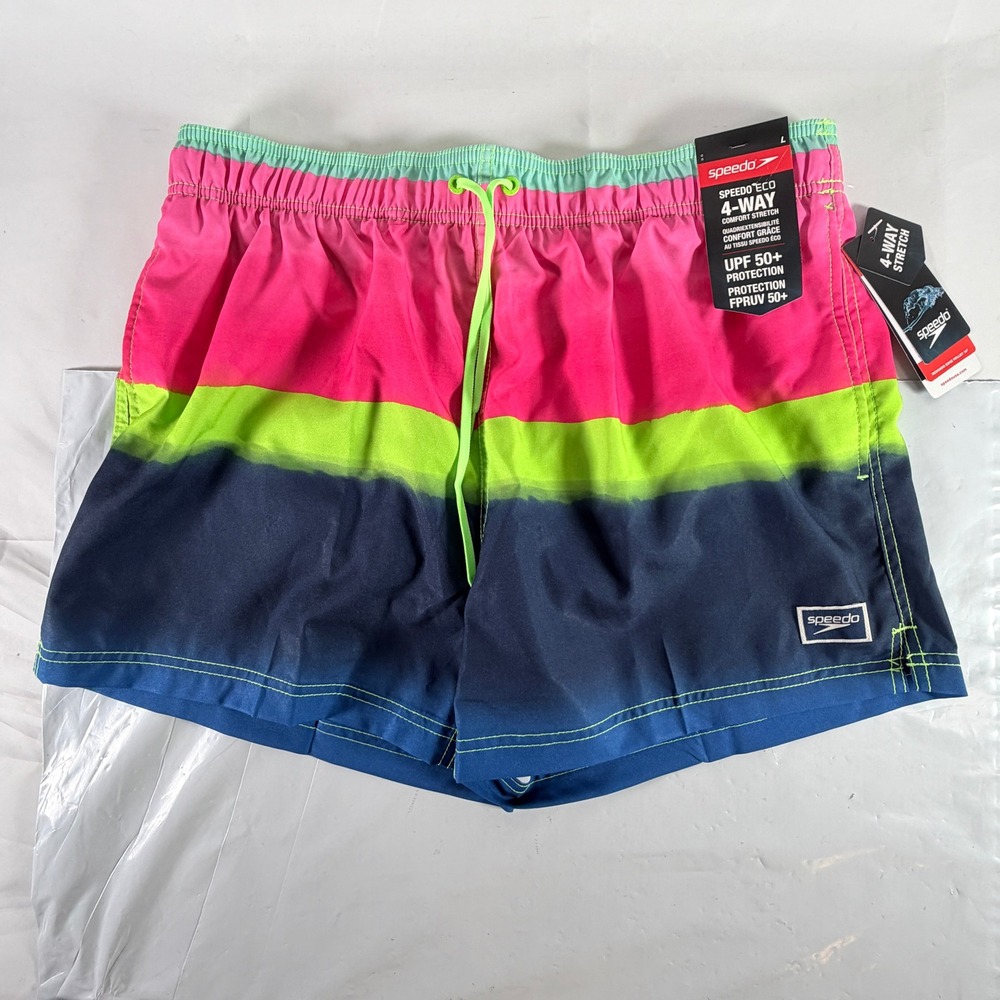 Speedo Eco 4-Way Stretch Boardshort Swim Trunks Sugar Plum Men Large NWT